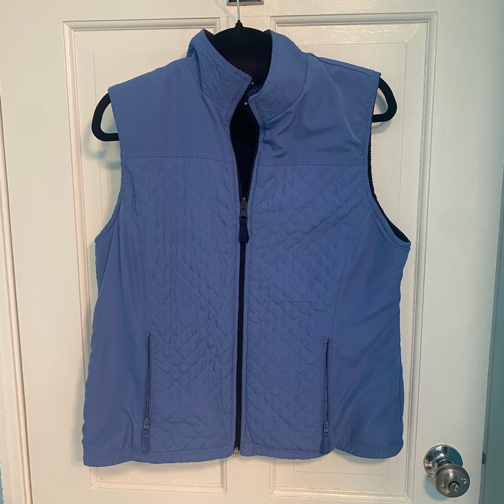 Karen Scott Blue Quilted Vest